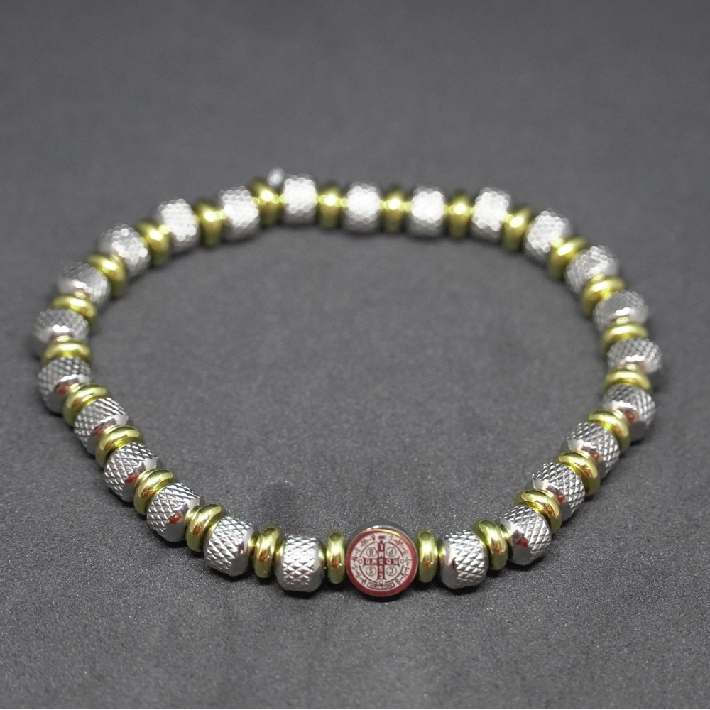 6mm Stainless Steel Beaded Bracelet #8543 - Picture 2 of 3